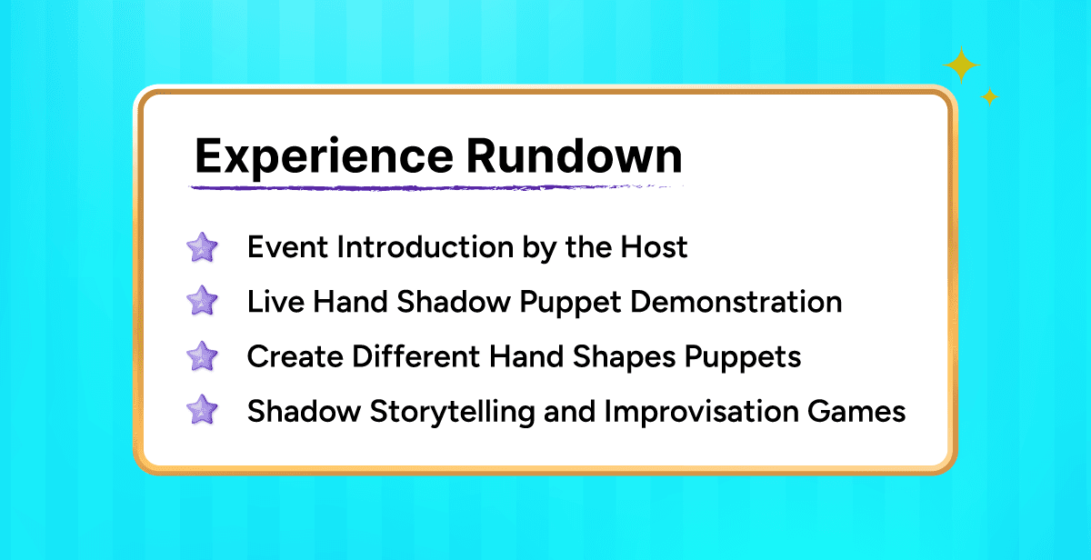 Virtual Hand Shadow Puppet Class