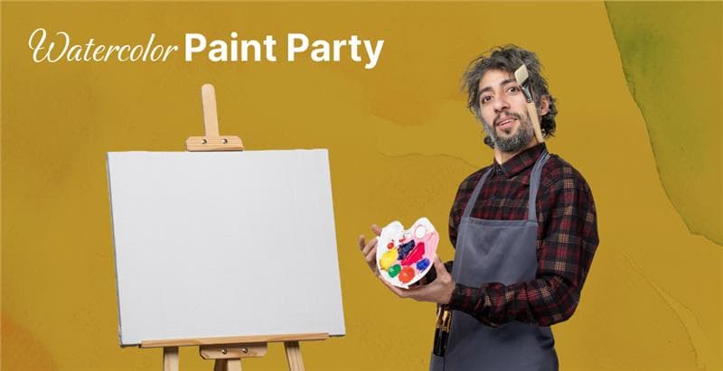 Virtual Holiday Watercolor Paint Party