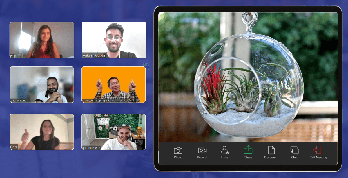Virtual Classic Globe Terrarium with Two Succulents