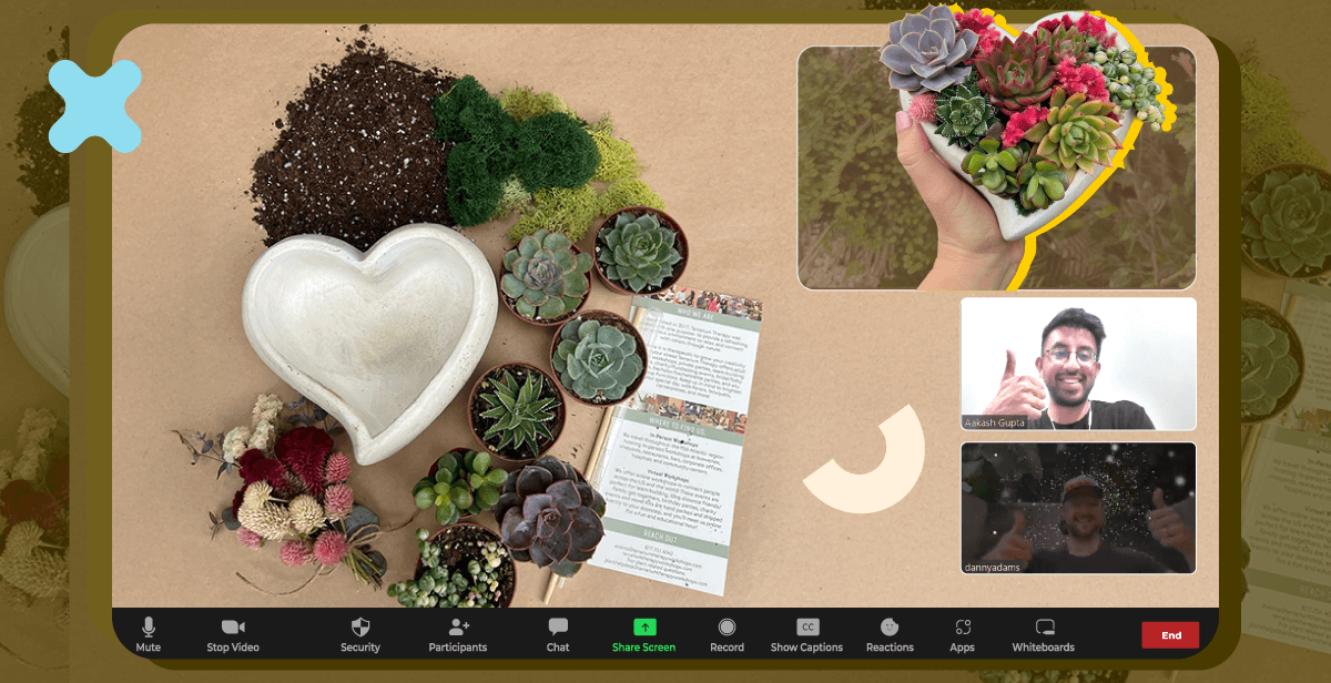 Virtual Heart Shaped Succulent Arrangement