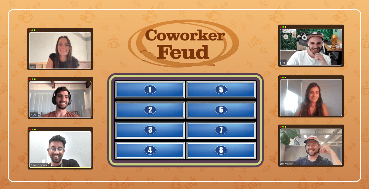 Virtual Coffee Coworker Feud – Spill the Beans!