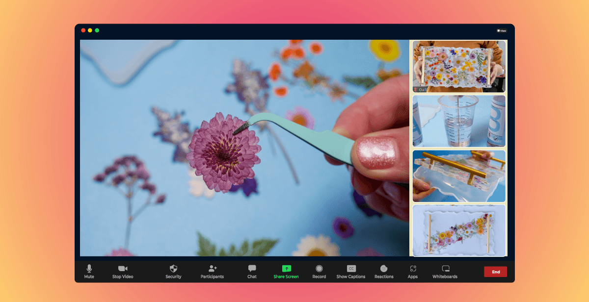 Virtual Floral Resin Serving Tray Workshop