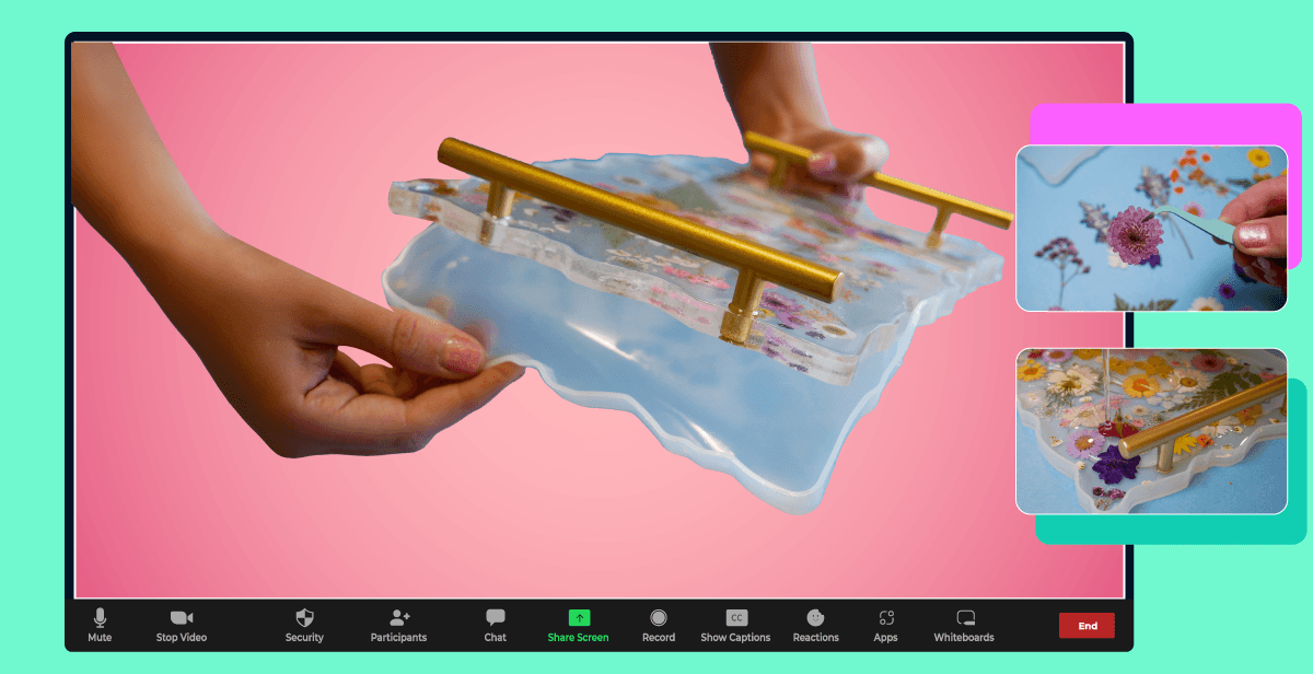 Virtual Floral Resin Serving Tray Workshop