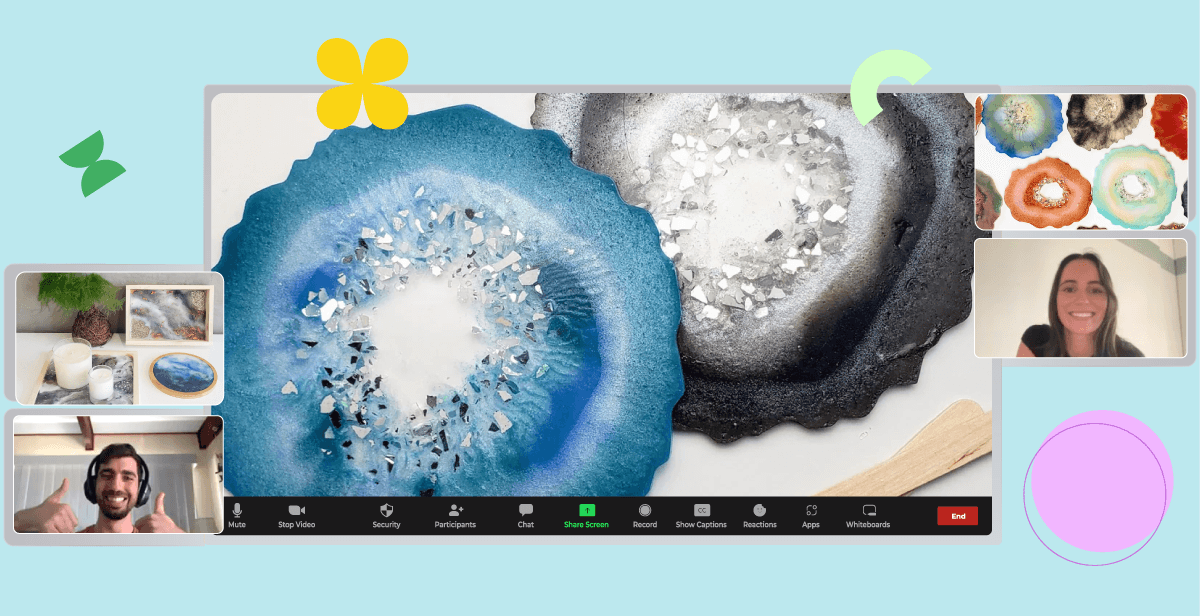 Virtual Resin Art Geode Coaster Class