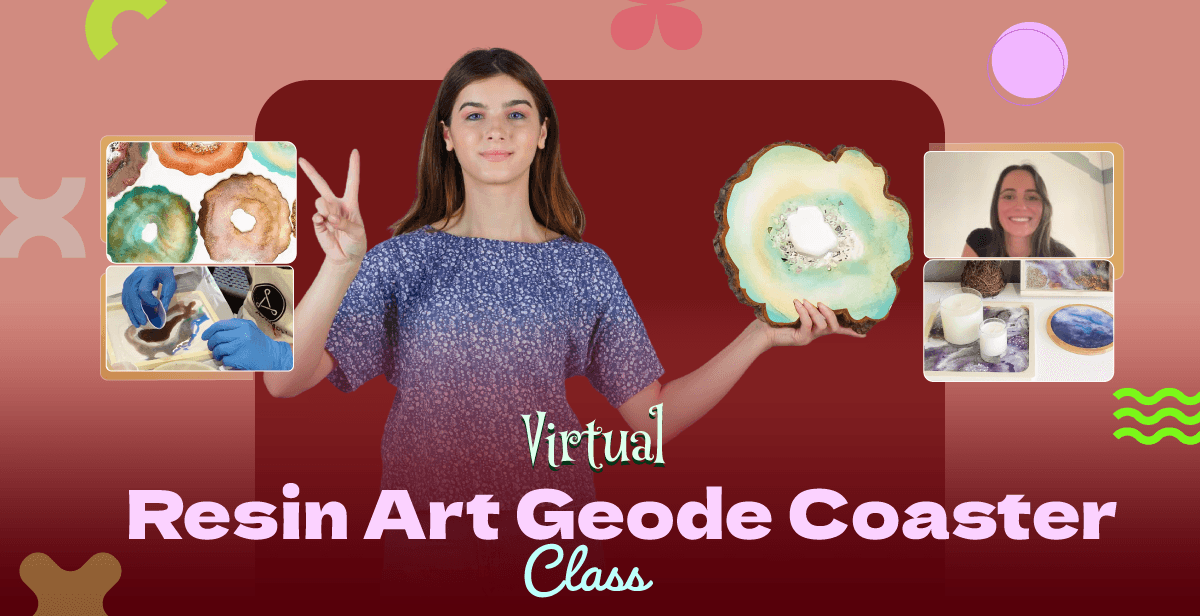 Virtual Resin Art Geode Coaster Class