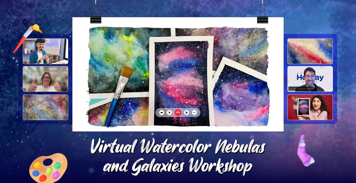 Virtual Watercolor Nebulas and Galaxies Workshop