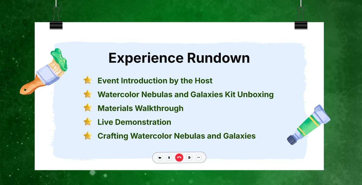 Virtual Watercolor Nebulas and Galaxies Workshop