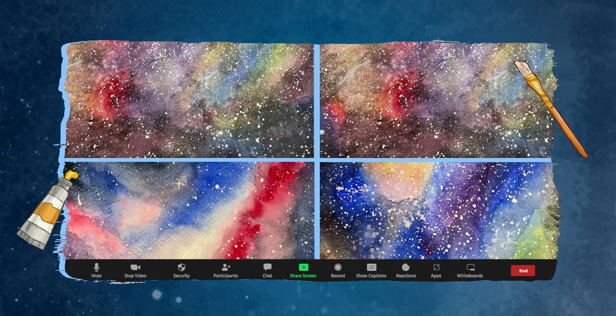 Virtual Watercolor Nebulas and Galaxies Workshop