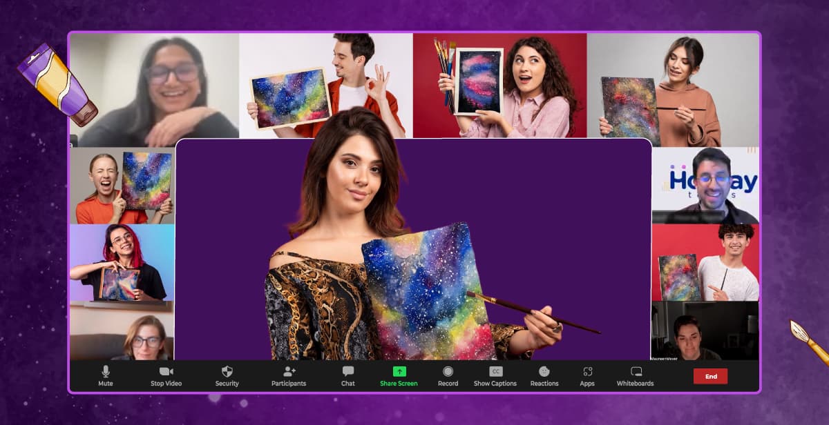 Virtual Watercolor Nebulas and Galaxies Workshop