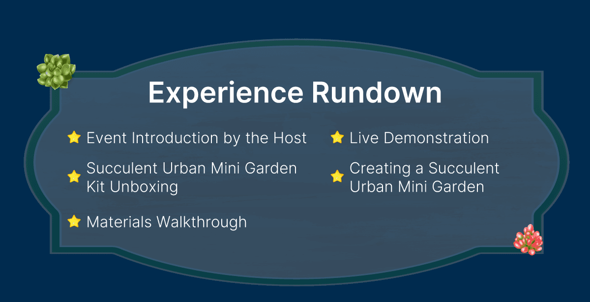 Virtual Succulent Urban Mini Garden Workshop