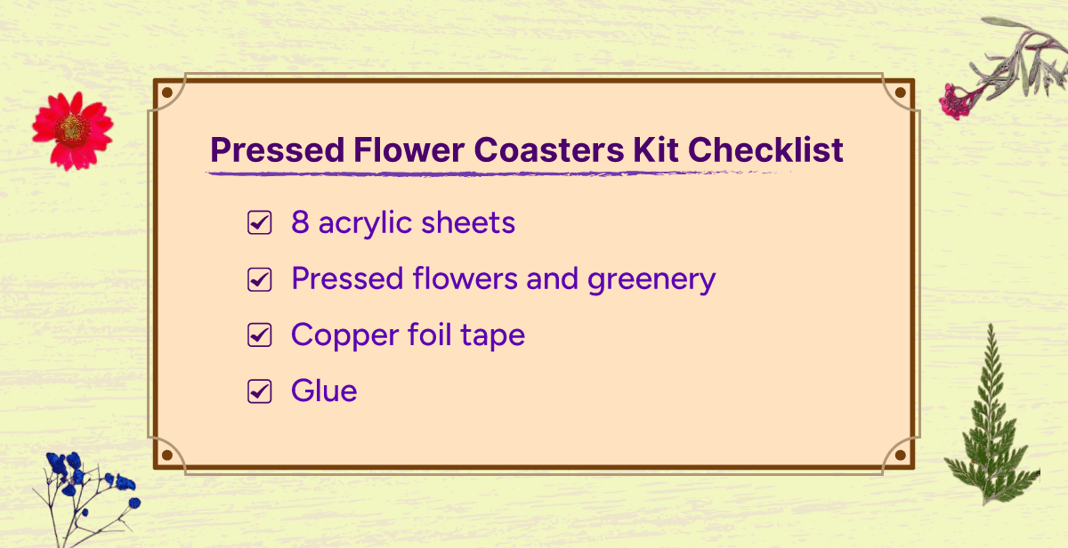 Virtual Pressed Flower Coasters Workshop