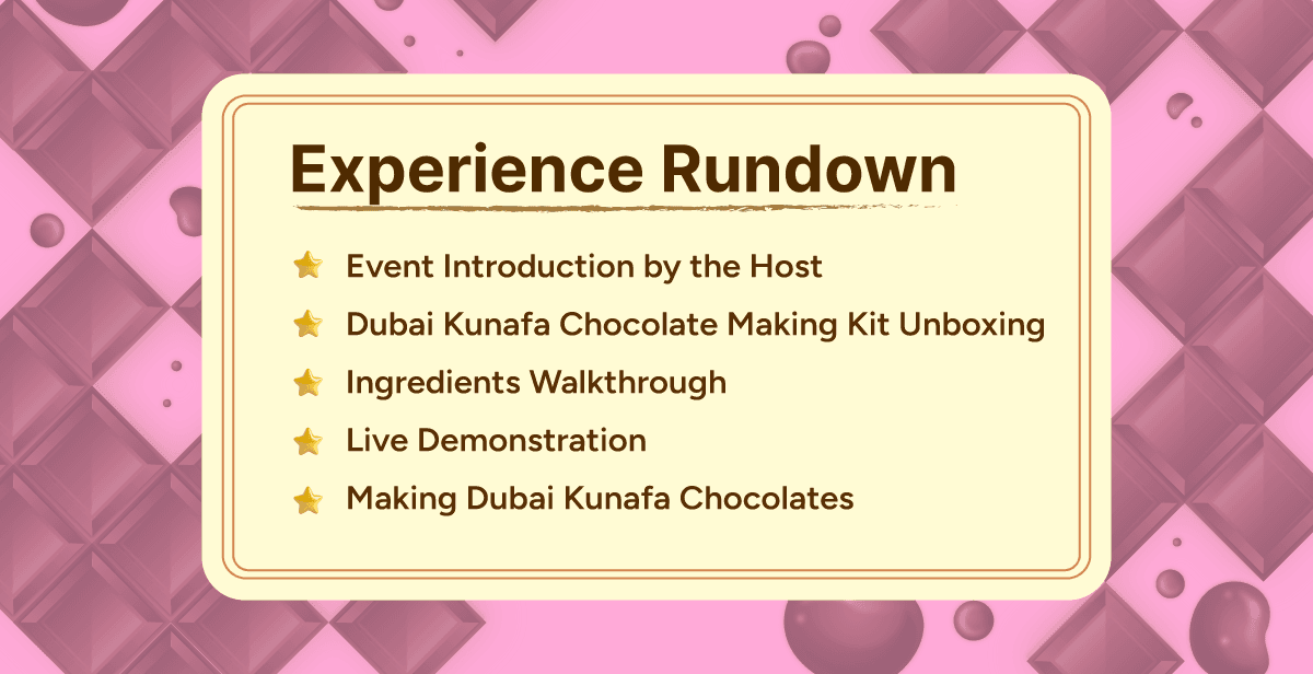 Virtual Dubai Kunafa Chocolate Making Class